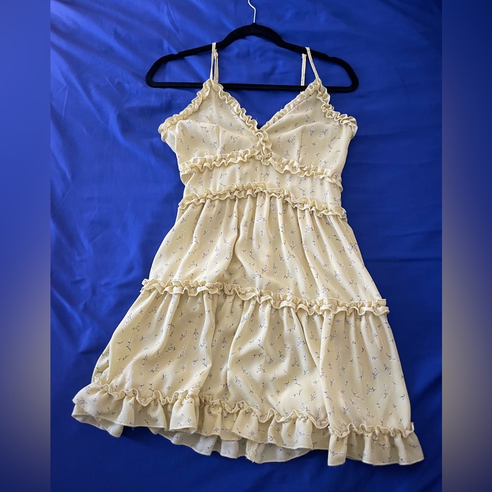 Cute yellow spring 
Baby doll dress 
Adjustable straps
